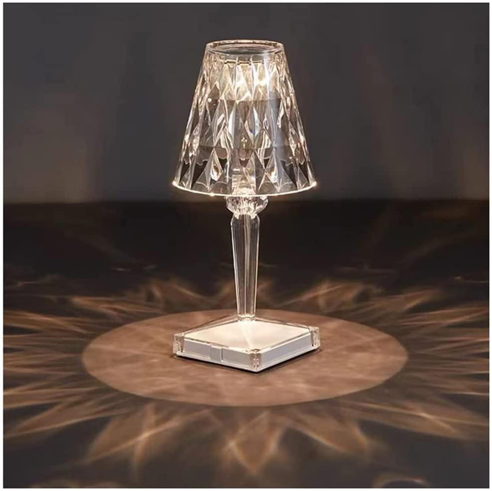 Rechargeable LED Table Lamp with Crystal Design