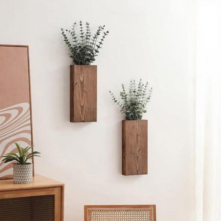 Modern Abstract Wall Art Brown MDF 10x4.8"