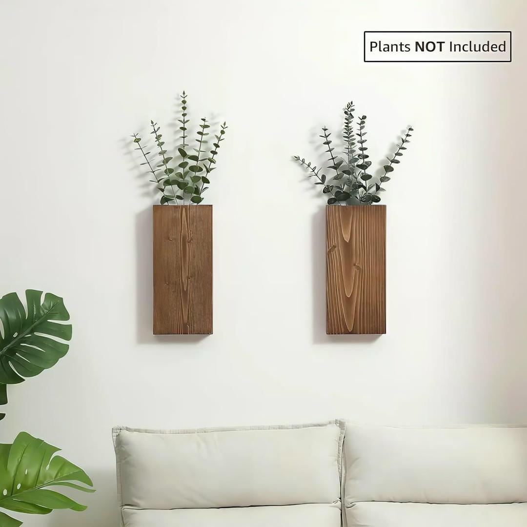 Modern Abstract Wall Art Brown MDF 10x4.8"