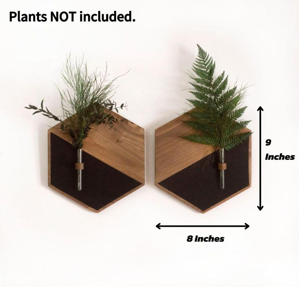 MDF Wood Wall Planters Black Brown Modern Home Décor