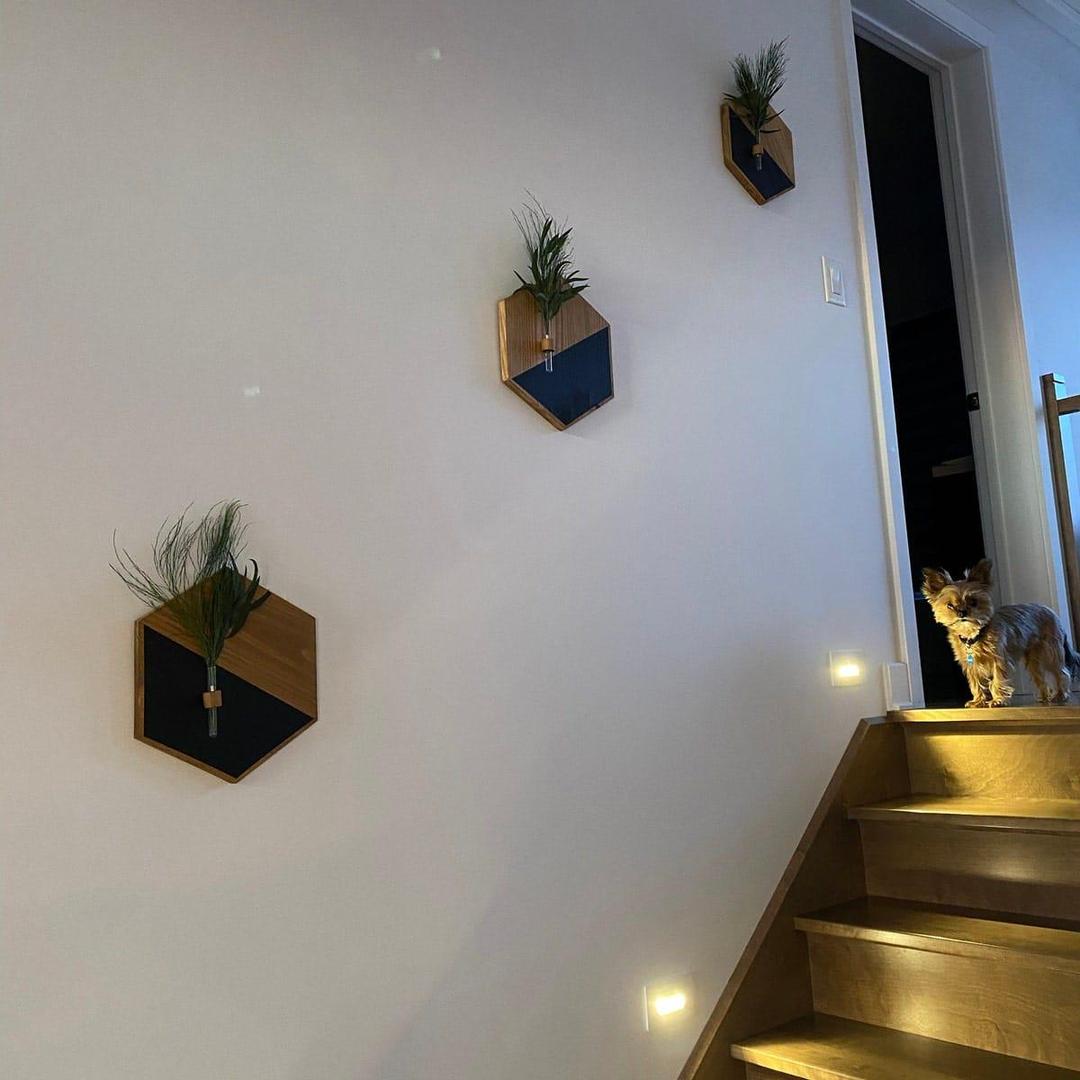 MDF Wood Wall Planters Black Brown Modern Home Décor