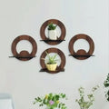 Modern Wooden Wall Shelves Set of 4 Brown 8x8