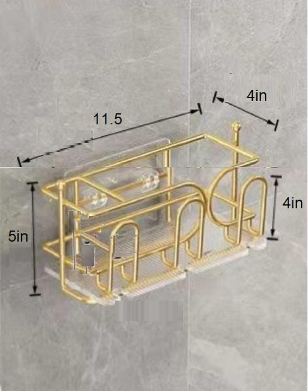 "Golden Wall Mounted Toothbrush Holder Rack for Bathroom "