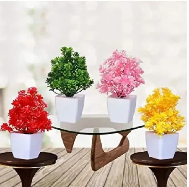 Multicolor Faux Flower Display Set of 4