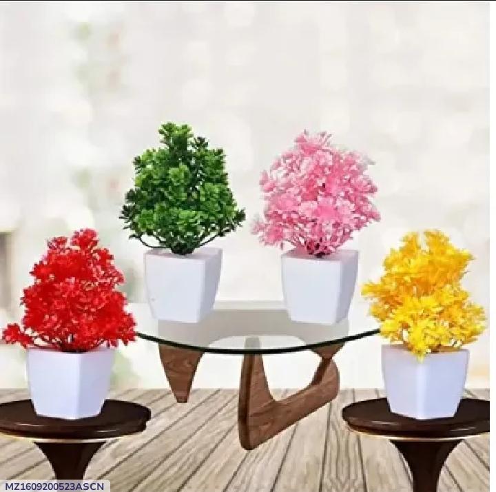 Multicolor Faux Flower Display Set of 4