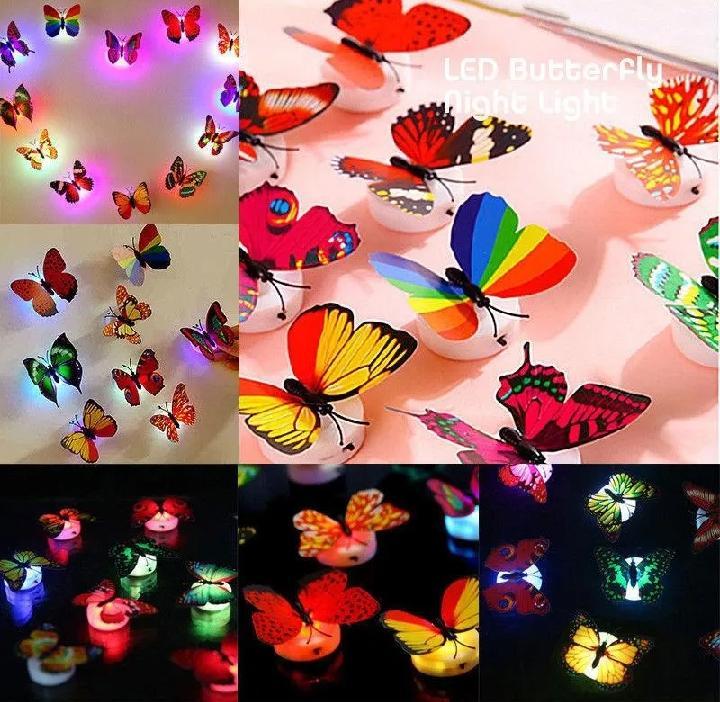 Multicolor Butterfly LED Night Lights for Home Office Party Decor