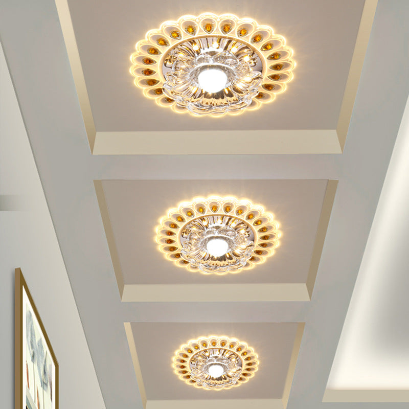Modern Crystal Ceiling Lights with Warm White LED