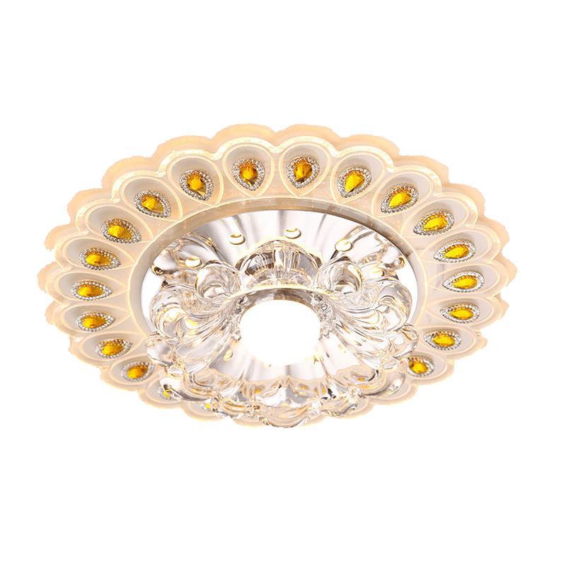 Modern Crystal Ceiling Lights with Warm White LED